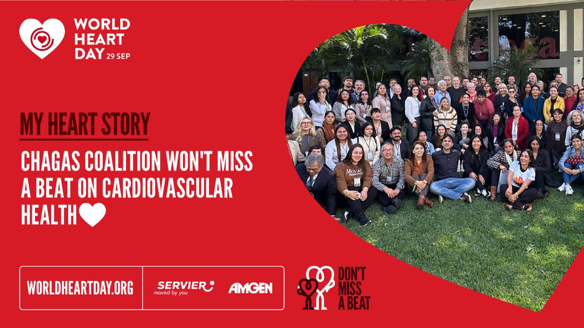 CoalicionChagas's tweet photo. On #WorldHeartDay ❤️ let's join the #DontMissABeat campaign to raise awareness on complications caused by #ChagasDisease &amp; every cardiovascular disease, because we all 🩺 take care of each other and deserve to protect our hearts.

#GlobalHealth #BeatNTDs #OneHealth #NTDroadmap https://t.co/hwIyIqTzse