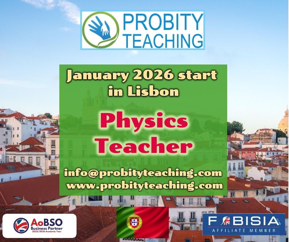 Probityteaching's tweet image. 🇵🇹 Secondary Physics Teacher – Portugal (January 2026 Start)
📩 To find out more or to apply, please get in touch at info@probityteaching.com
#teachingjobs #physicsteacher #teacherlife #internationalteaching #teachers #educationjobs #schools #internationalschool #teachabroad