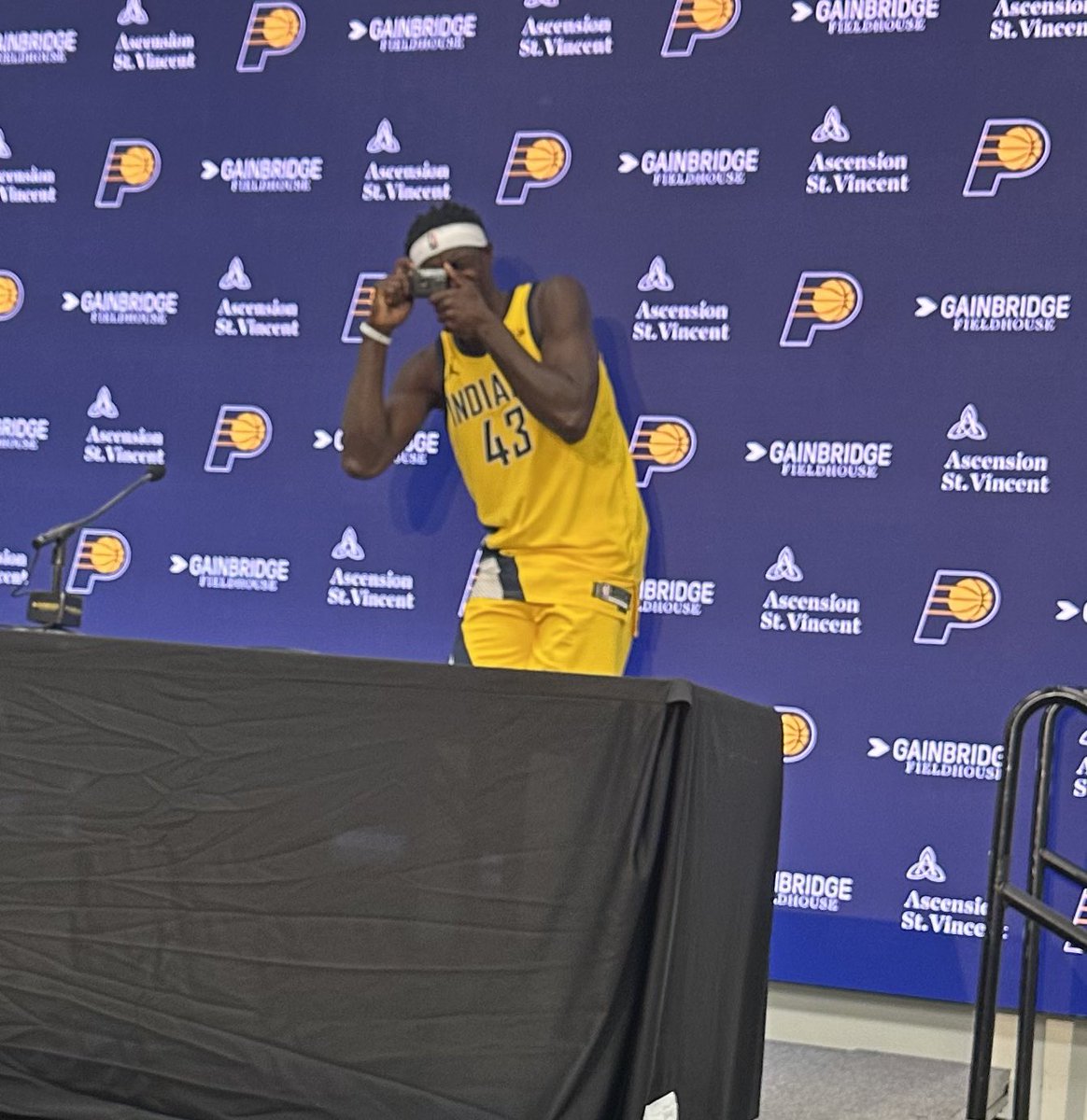An annual tradition for <a href="/pskills43/">pascal siakam</a> … taking a shot at the media, so to speak.