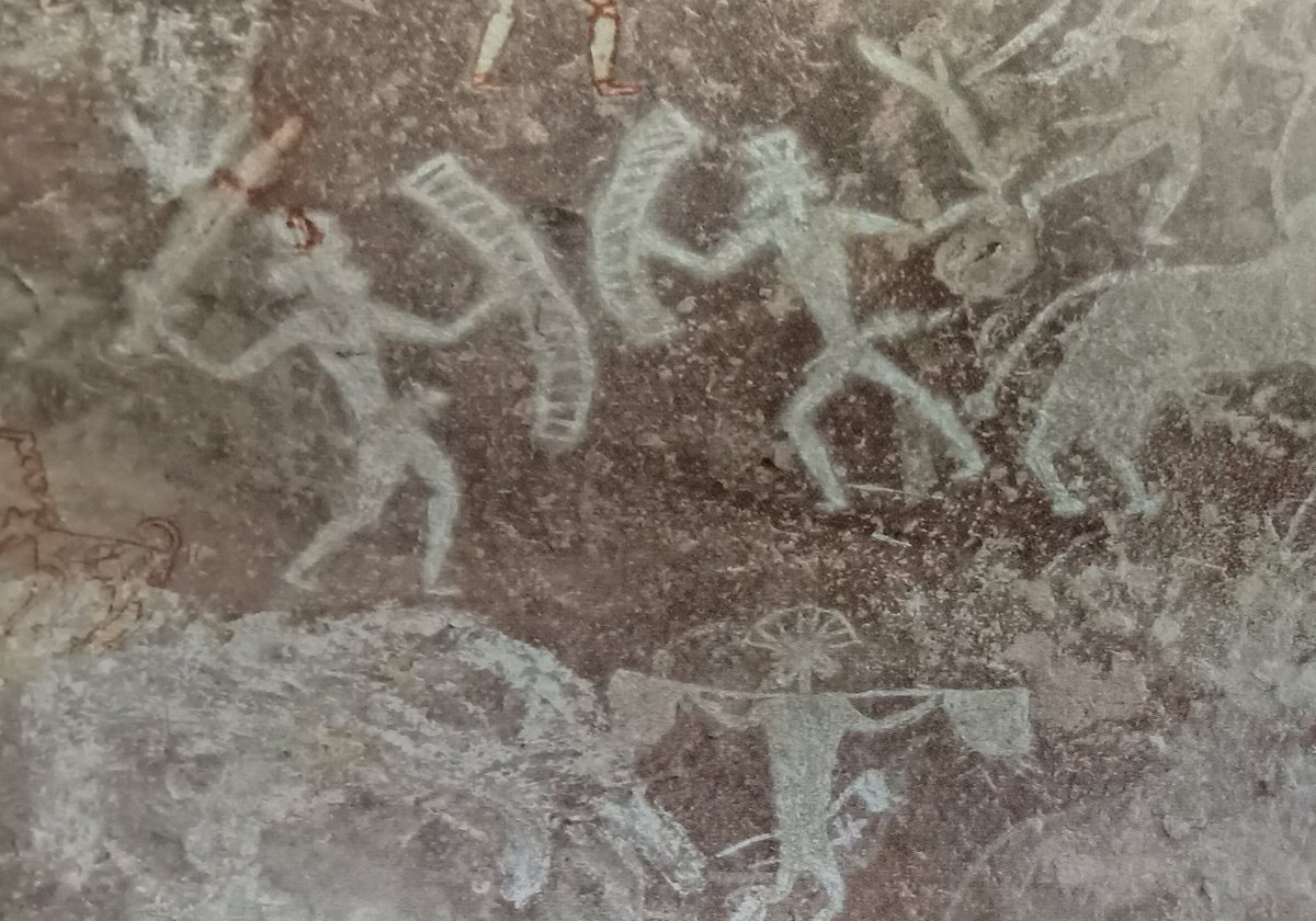 30000 Years Old Cave Paintings In Bhimbetka , Madhya Pradesh