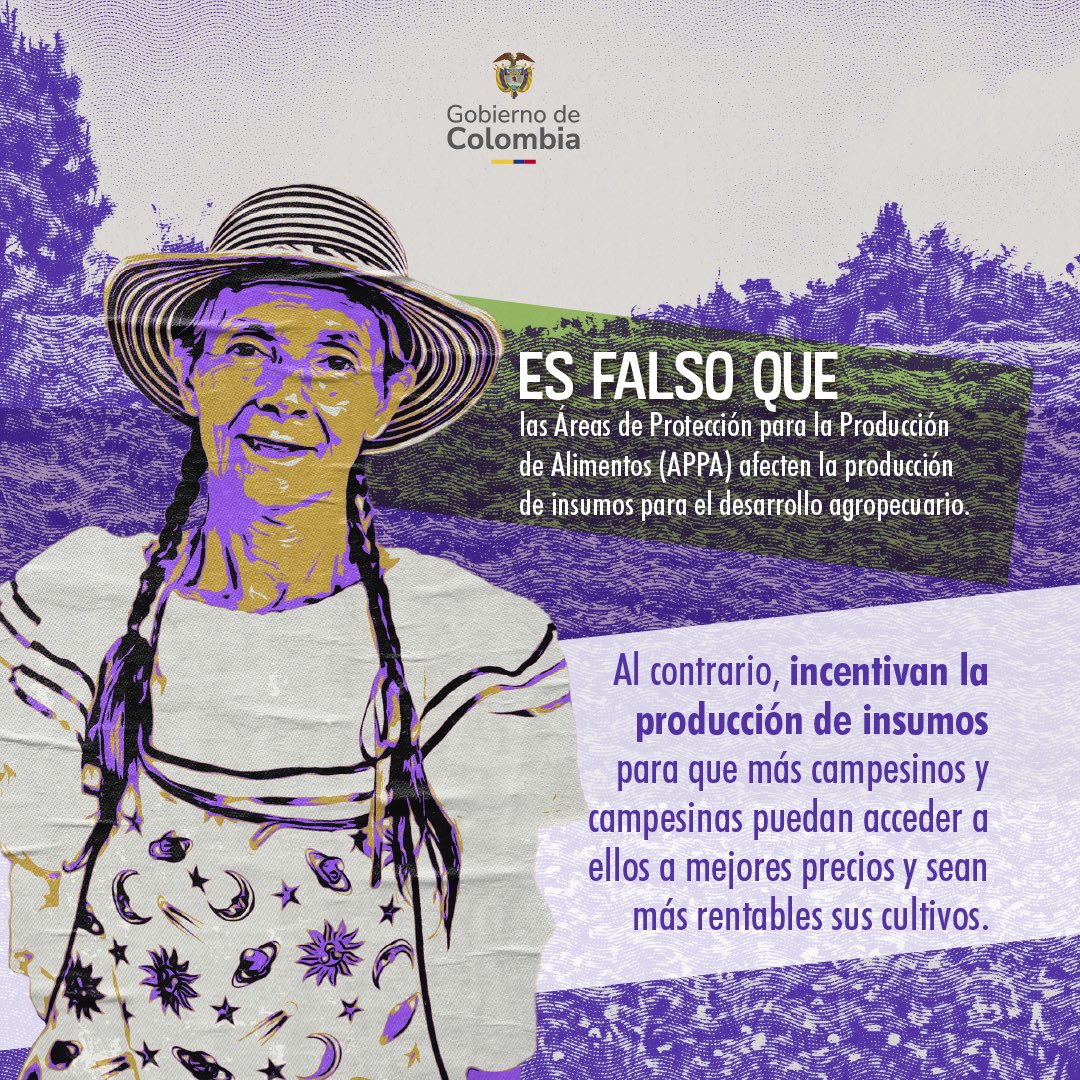 UPRAColombia's tweet photo. 🌱 La implementación de las #APPA permitirá fortalecer la producción de alimentos 🍚🥕 en cada municipio con aptitud agropecuaria 🌾, garantizando un sistema agroalimentario resiliente 💪 en la región. ¡La planeación para la justicia social también es parte de la #RevoluciónPorLaVida! ✊ #SíALasAppa