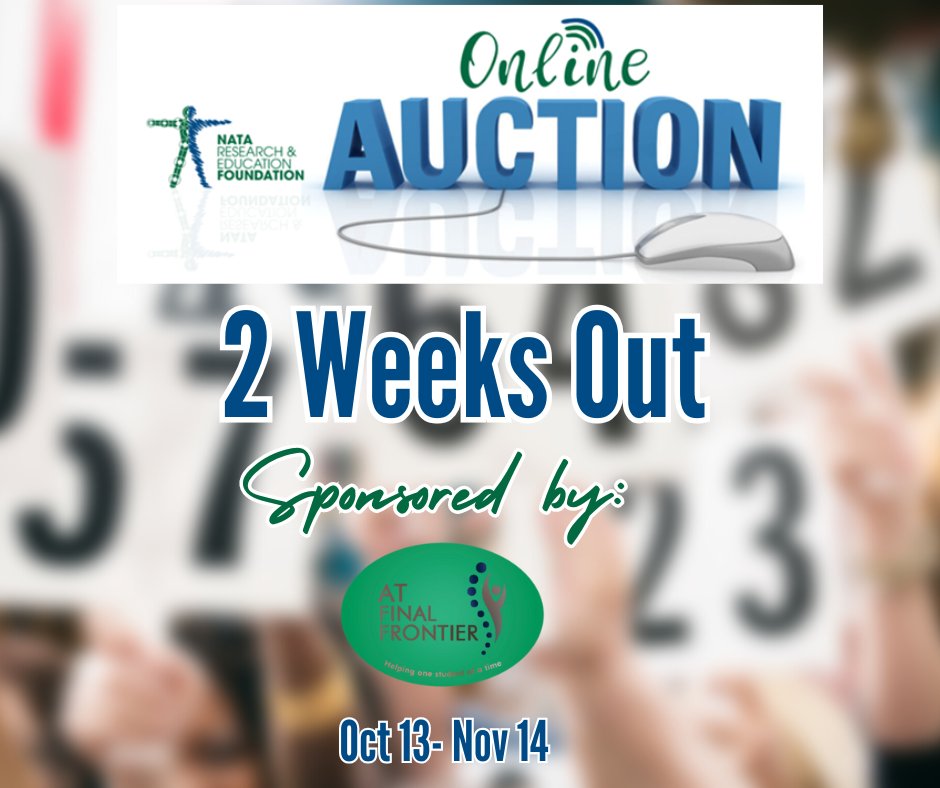 ⏳ Only 2 weeks until the NATA Foundation Silent Auction! 🎉💙

🗓️ Oct 13 – Nov 14
📍 Bid from anywhere &amp; support research, scholarships &amp; education in athletic training.
🙏 Huge thanks to our sponsor AT Final Frontier!

👉natafoundation.org/support/events/

#NATAFoundation