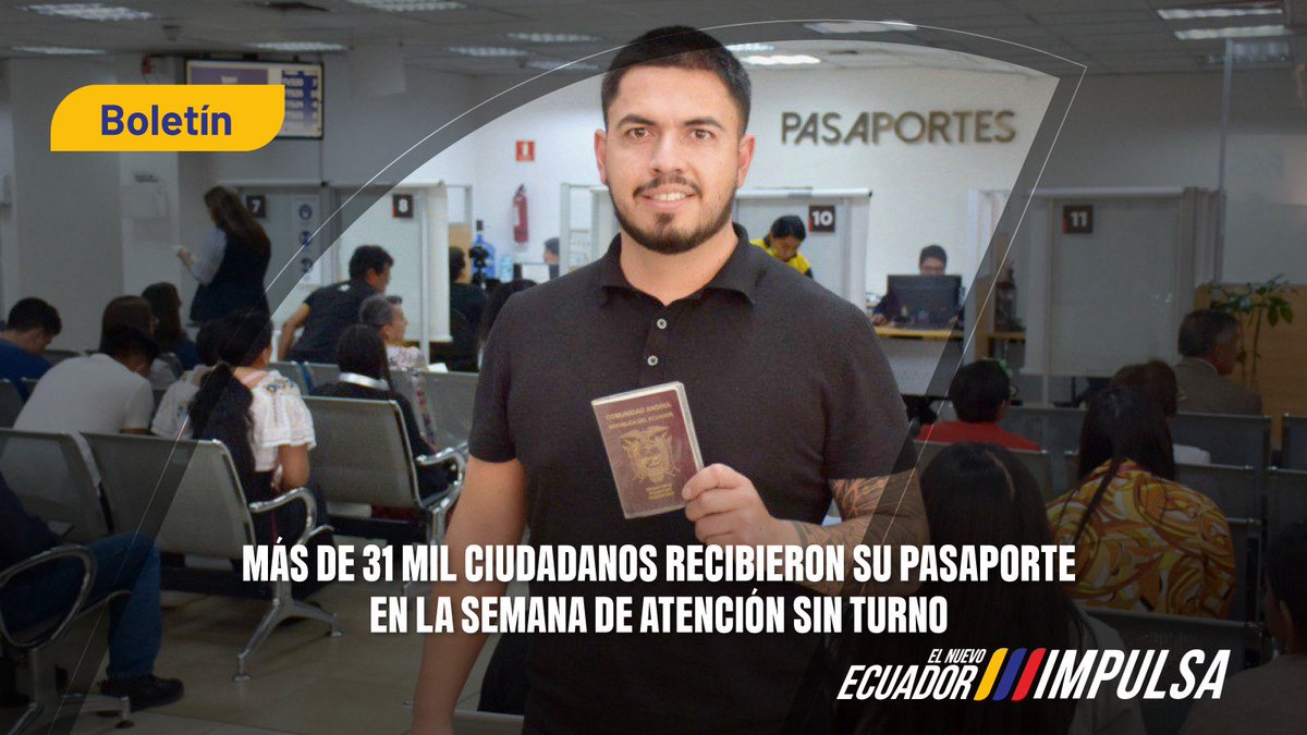 31 mil pasaportes 🛂 en 5 días : una atención sin precedentes
El Registro Civil atendió a miles de ciudadanos en todo el país sin turno previo.
Quito y Guayaquil 📍concentraron la mayoría de emisiones, con más de 18 mil pasaportes entregados. 👉goo.su/iroS93u