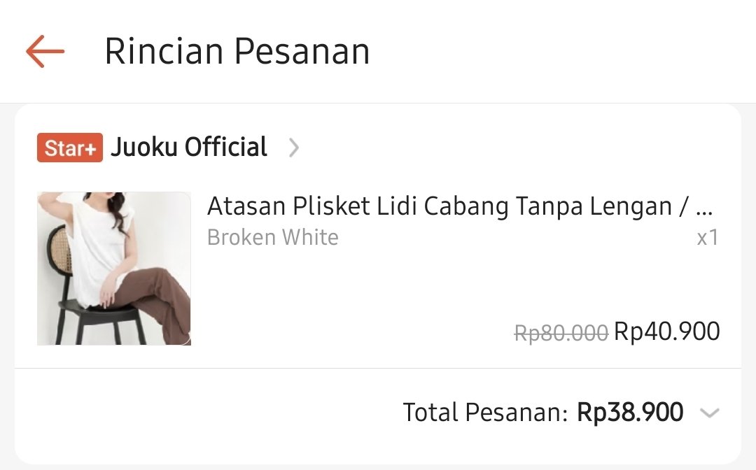 inituiterku's tweet photo. WTS WTS WTS
Atasan plisket sleeveless broken white by jouku
NEW ya, sempet dicoba 1x tp sayang ngga cocok di badanku huhu
30k ajaa bisa shopee https://t.co/ciUoQ4GJUA