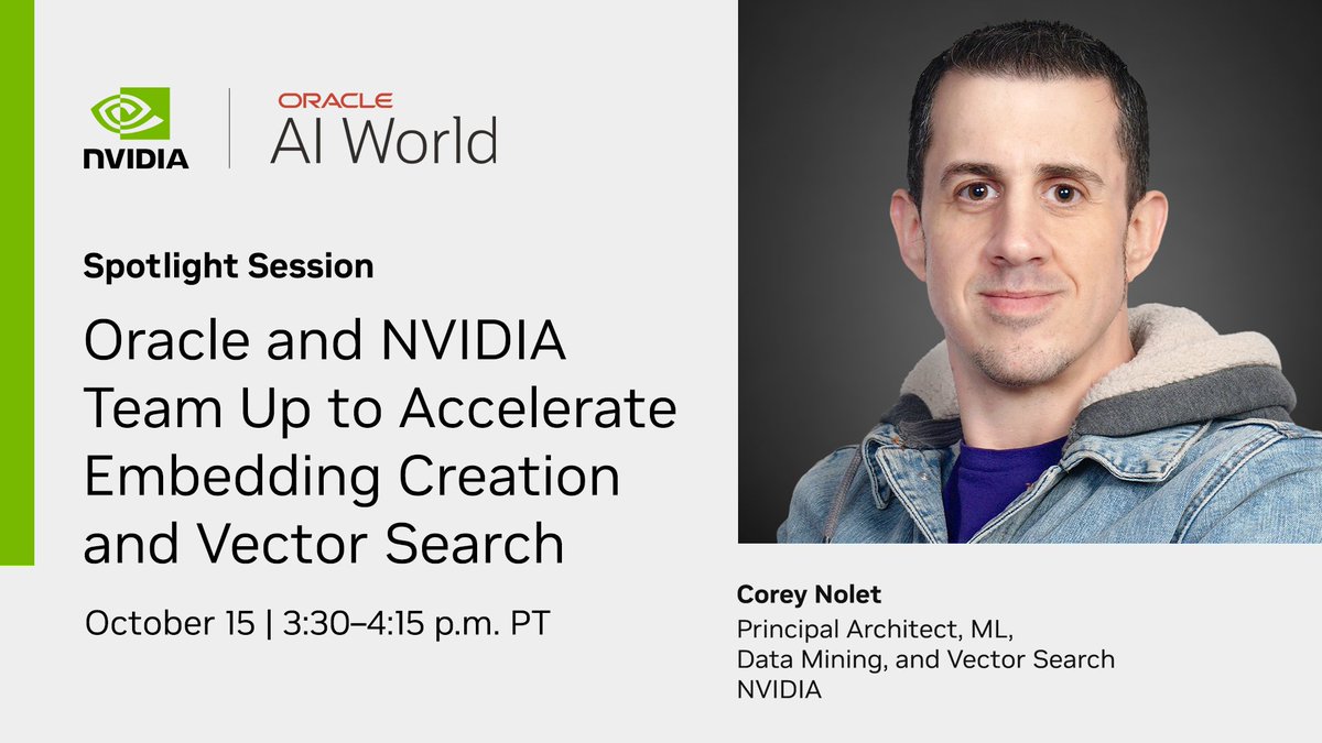 NVIDIADC's tweet image. Join us at @Oracle #AIWorld on October 13-16 for a series of sessions on how we are helping organizations accelerate their agentic AI workloads and build next-generation AI applications. #AcceleratedComputing

✅ Scaling the AI Frontier: OpenAI, NVIDIA, and Oracle Cloud…