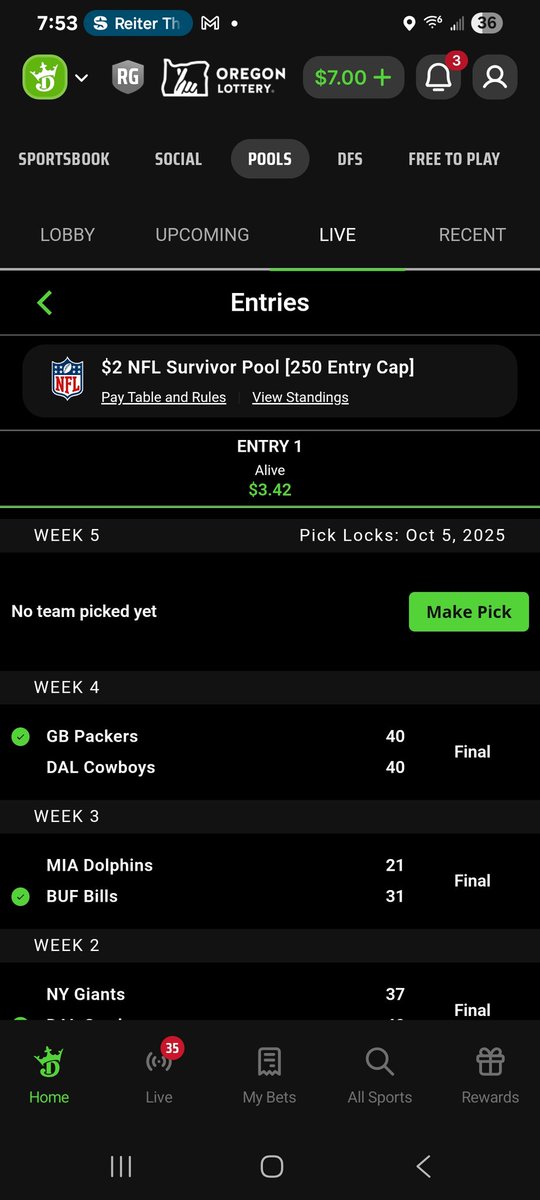 bobbybeeCartman's tweet photo. @lxJoneZxl @DamonAmendo @SIRIUSXM @Babchik It says I'm still alive and it's a $2 Pool with $400 at stake https://t.co/GgePHayA6m