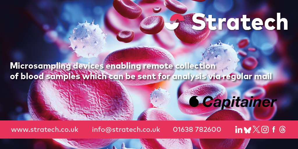 Stratech_UK's tweet image. .#Capitainer’s #microsampling devices
Capitainer- B or -SEP #driedbloodspot cards automatically meter &amp;amp; store an exact volume of blood or #plasma-like samples in a protected pre-cut disc

🔗stratech.co.uk/capitainer/

#bloodsampling #diagnostics #clinicaldiagnostics