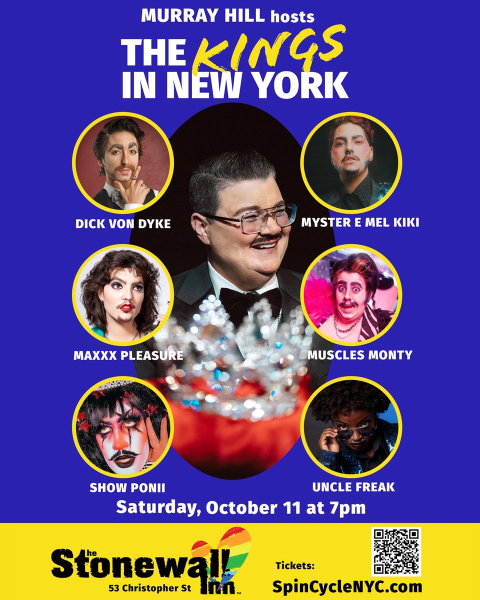 Murray Hill hosts The Kings in New York Oct. 11 at <a href="/TheStonewallNYC/">THE STONEWALL INN (The Official Page)</a>! spincyclenyc.com/index.php/drag…