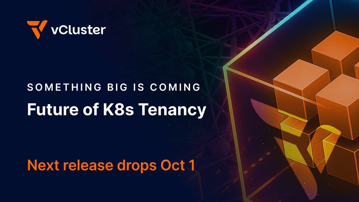 vcluster's tweet image. 🚀 vCluster redefined tenancy with Private Nodes &amp;amp; Auto Nodes.

On Oct 1, we take the final step: solving the host cluster dependency problem with vCluster Standalone → run Kubernetes without a host cluster. 👉️ vcluster.com/launch