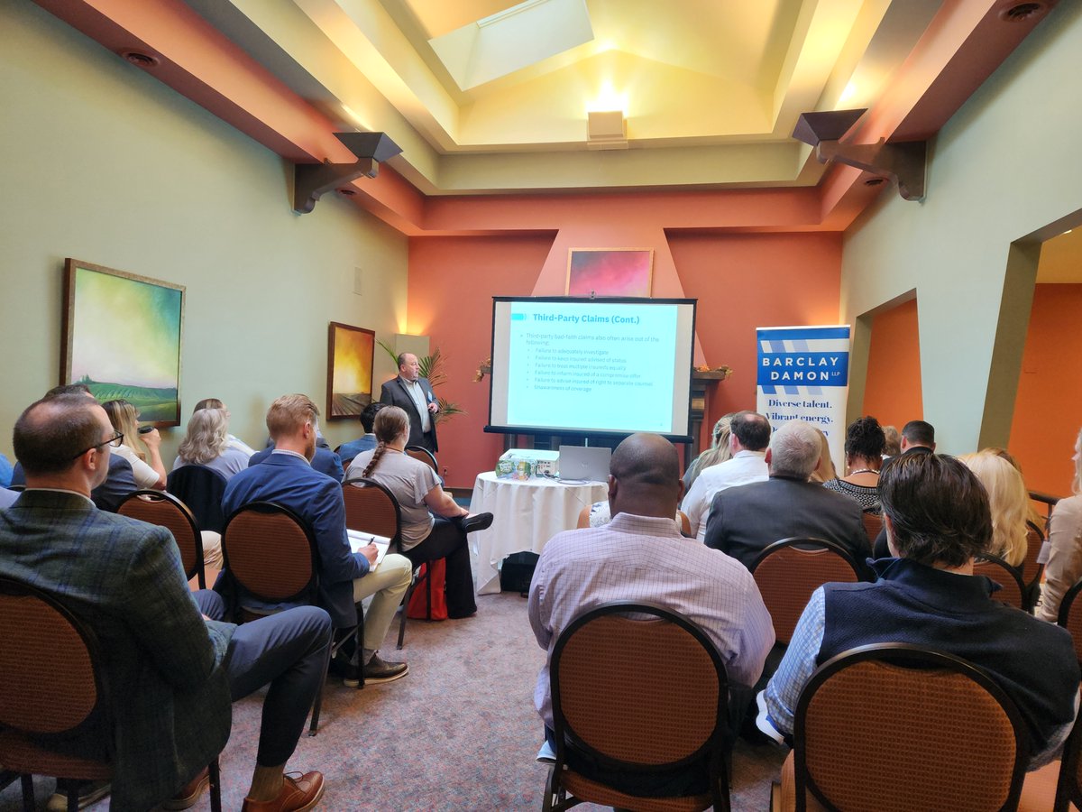BarclayDamonLLP's tweet image. Our team had a great time connecting with insurance agents, brokers, and industry professionals for a full day of learning and networking at this year’s Rochester I-Day. ⚖️
 📚🤝 

#RochesterIDay #InsuranceLaw #InsuranceCoverage #BadFaithClaims #InsuranceIndustry