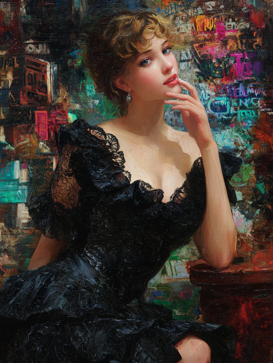 VividCanvasSt's tweet photo. Neon courtesan glows with allure! 💃 Love this elegant vibe? https://t.co/DohFU64Ckz #VividCanvasStreet #NeonGraffiti #HistoricalArt #Courtesan https://t.co/eczC06zTsb