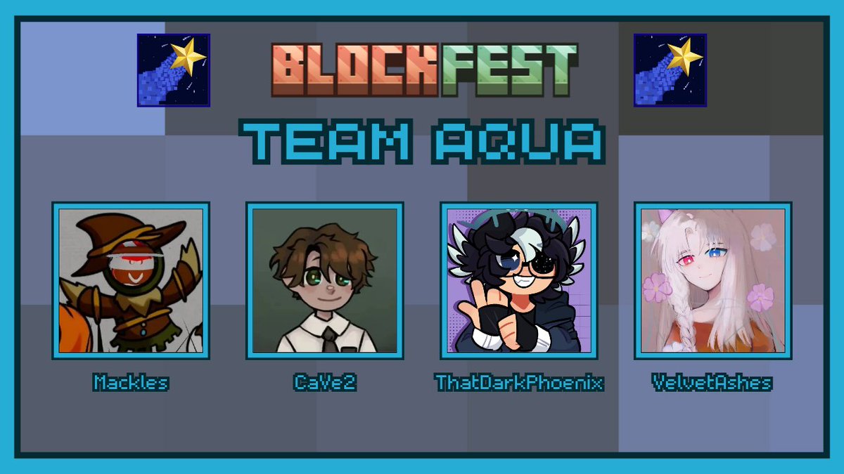 TinyRiotx๐๏ธ (@tinyriotx_) on Twitter photo Announcing The Aqua Team for BlockFest x Pixels of Hope!
<a href="/MacklesGaming/">Mackles</a>, <a href="/CaVe2__/">CaVe2 ๐ฆ</a>, <a href="/ThatDarkPenix/">Dark/Callum ๐๐</a> and <a href="/VelvetAshes/">Velvet ๐ณ๏ธโโง๏ธ</a>
Watch them LIVE for Charity on Oct 10th at 4pm BST Announcing The Aqua Team for BlockFest x Pixels of Hope!
<a href="/MacklesGaming/">Mackles</a>, <a href="/CaVe2__/">CaVe2 ๐ฆ</a>, <a href="/ThatDarkPenix/">Dark/Callum ๐๐</a> and <a href="/VelvetAshes/">Velvet ๐ณ๏ธโโง๏ธ</a>
Watch them LIVE for Charity on Oct 10th at 4pm BST