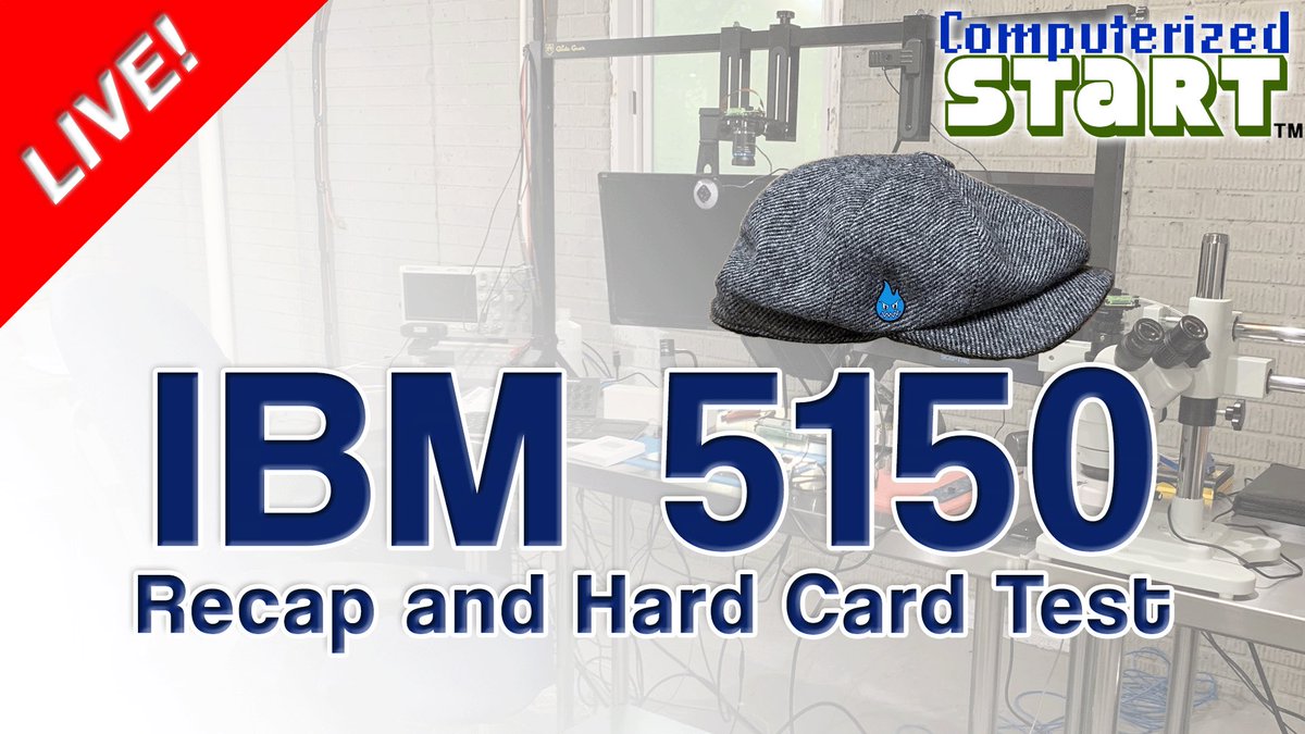 My IBM 5150 (aka the “Personal Computer”) threw a temper tantalum when I powered it up. To prevent further tempers (and smells), I think it’s time to recap it so I can try to test the hard card. Live tonight starting at 8PM EDT! youtube.com/live/uJJO2Nxdw…