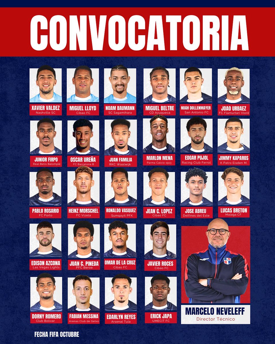 windowintlpod's tweet photo. The Dominican Republic 🇩🇴 faces 🇺🇾 in a friendly in Malaysia this window. This is the squad.

🆕 Óscar Ureña (FC Barcelona B 🇪🇸)

Quite a few names back including Noam Baumann, who now plays in 🇯🇵. Dollenmayer, Pujol, Mörschel, Azcona, and Reyes also 🔙.

Good test for them! https://t.co/tA005UxrPs