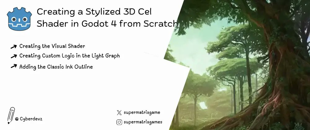 supermatrixgame's tweet image. Check out our new blog on our website.
"Creating a stylized 3D Cel Shader in Godot 4 from Scratch"
Link: supermatrix.studio/blog/creating-…
#blender #GodotEngine #gamedev