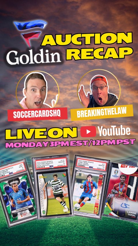 I’ll be doing a YouTube live today with <a href="/brkinglawcards/">BTL</a> talking about all of the recent auction results. This is my favorite type of content to do so come join us at 3PM EST 

Watch Here - m.youtube.com/watch?v=8UBft-…
