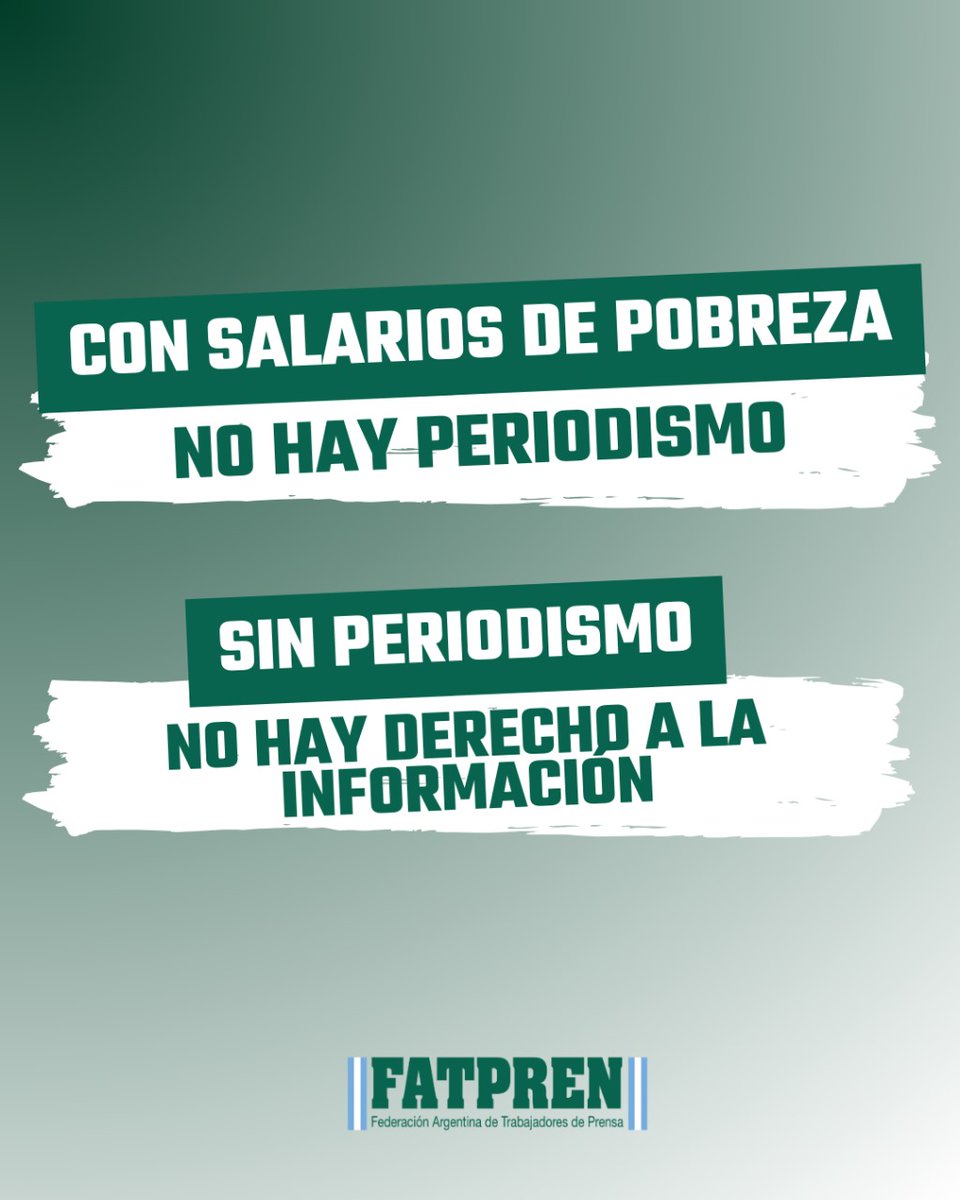 ⛔️ ADIRA y las empresas de medios pagan SALARIOS DE POBREZA

👉 Ofrecen menos de 20 mil pesos por tres meses cuando la canasta básica casi duplica el sueldo de redactor

▶️ Sin salarios dignos, no hay periodismo ni derecho a la información

‼️ Recomposición salarial YA