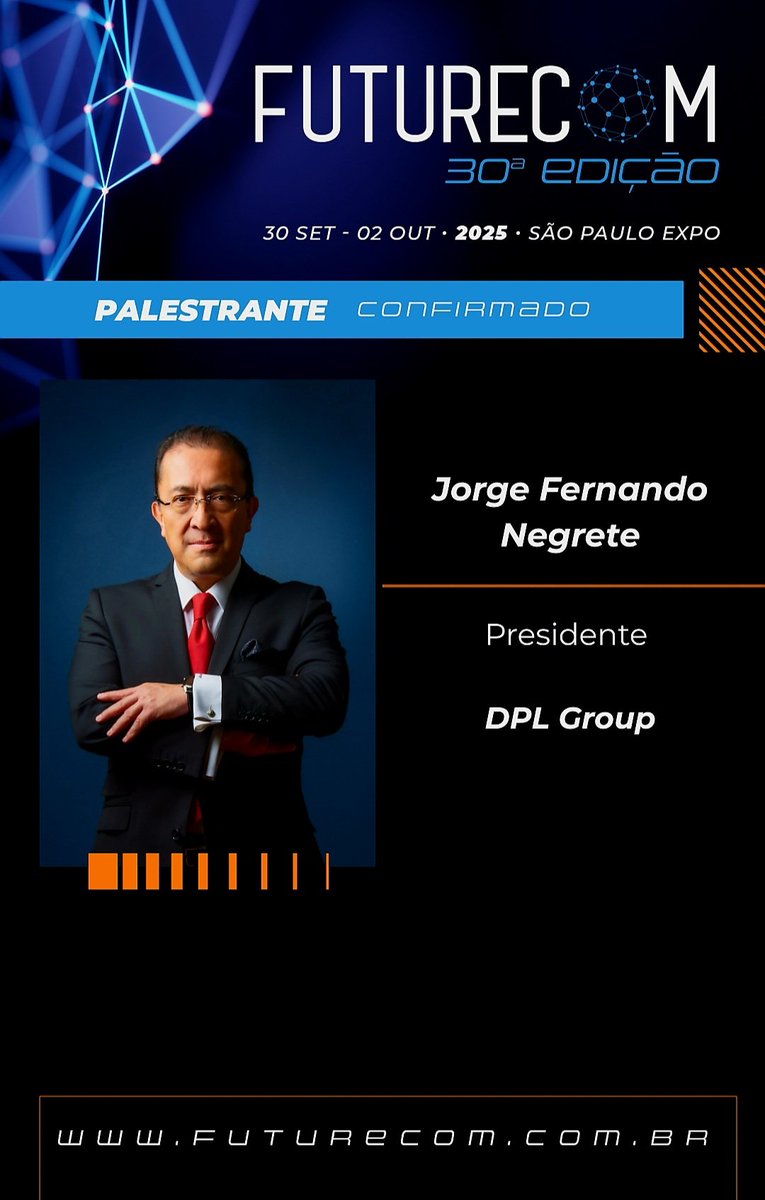 fernegretep's tweet photo. #Futurecom #Brasil #SaoPaulo @FuturecomEvento
Latam conectivity: Crecimiento y desafío del mercado latinoamericano. 1o de Octubre 9am (Brasil).
Tengo el privilegio de ser el anfitrión de una conversación apasionante, en un momento de innovación, transformación digital e #IA. @marymendezji @asiet_lat Alex Jucius @gigafibra Alvaro Brito @ufinet_ Rodrig Robles @ITU Tiago Silveira @McKinsey
