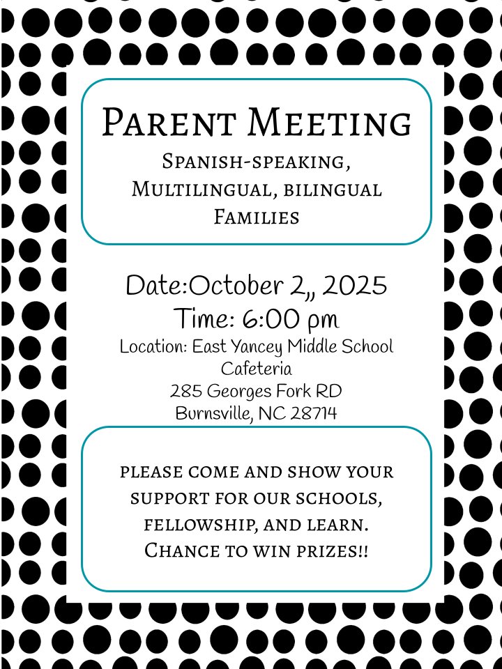 Spanish speaking parent meeting, October 2, 2025.