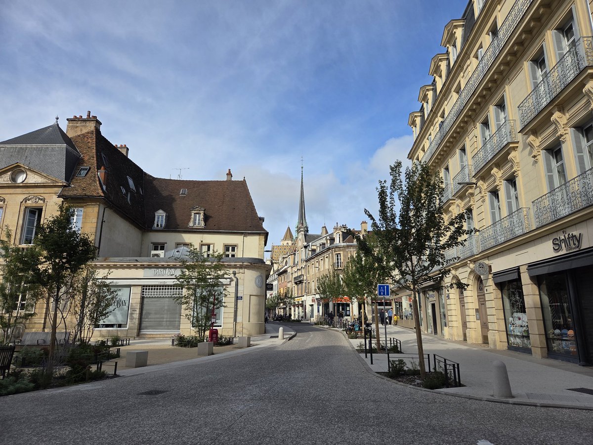 QBareille's tweet image. Dijon, embellissement de la Rue Monge, de la place Bossuet et ses voiries attenantes. Un chantier mettant en valeur le patrimoine et notamment les perspectives sur la cathédrale Sainte Bénigne et contribuant à la végétalisation de ce secteur du centre-ville 🌱