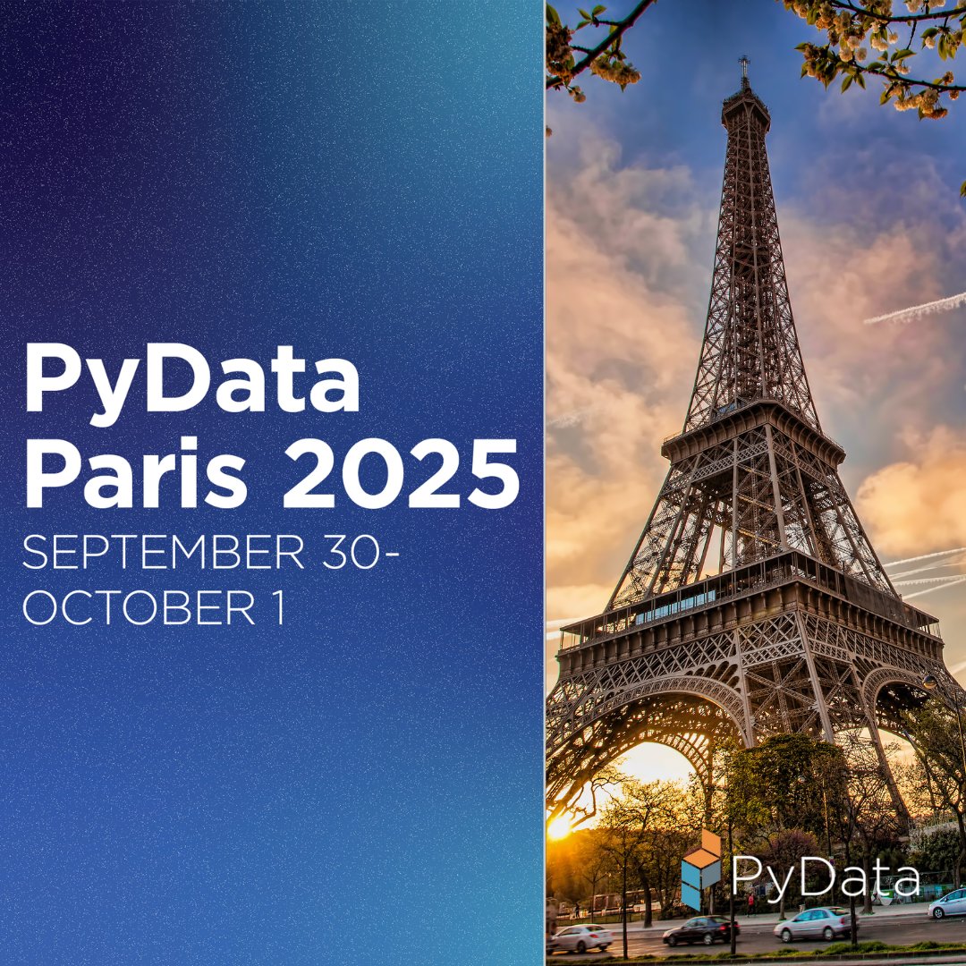 PyData's tweet image. The two-day data extravaganza at @PyDataParis 2025 kicks off TOMORROW! Thank you to all who’ve made this event possible. We can’t wait to share all the data magic and memories with you! 💙
