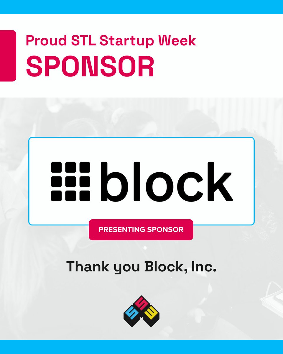 STLStartupWeek's tweet image. 🌟 We’re thrilled to recognize Block, Inc. as the Presenting Sponsor!

Block is a global technology company made up of Square, Cash App, TIDAL, and more — building tools that expand access to the economy for millions worldwide.