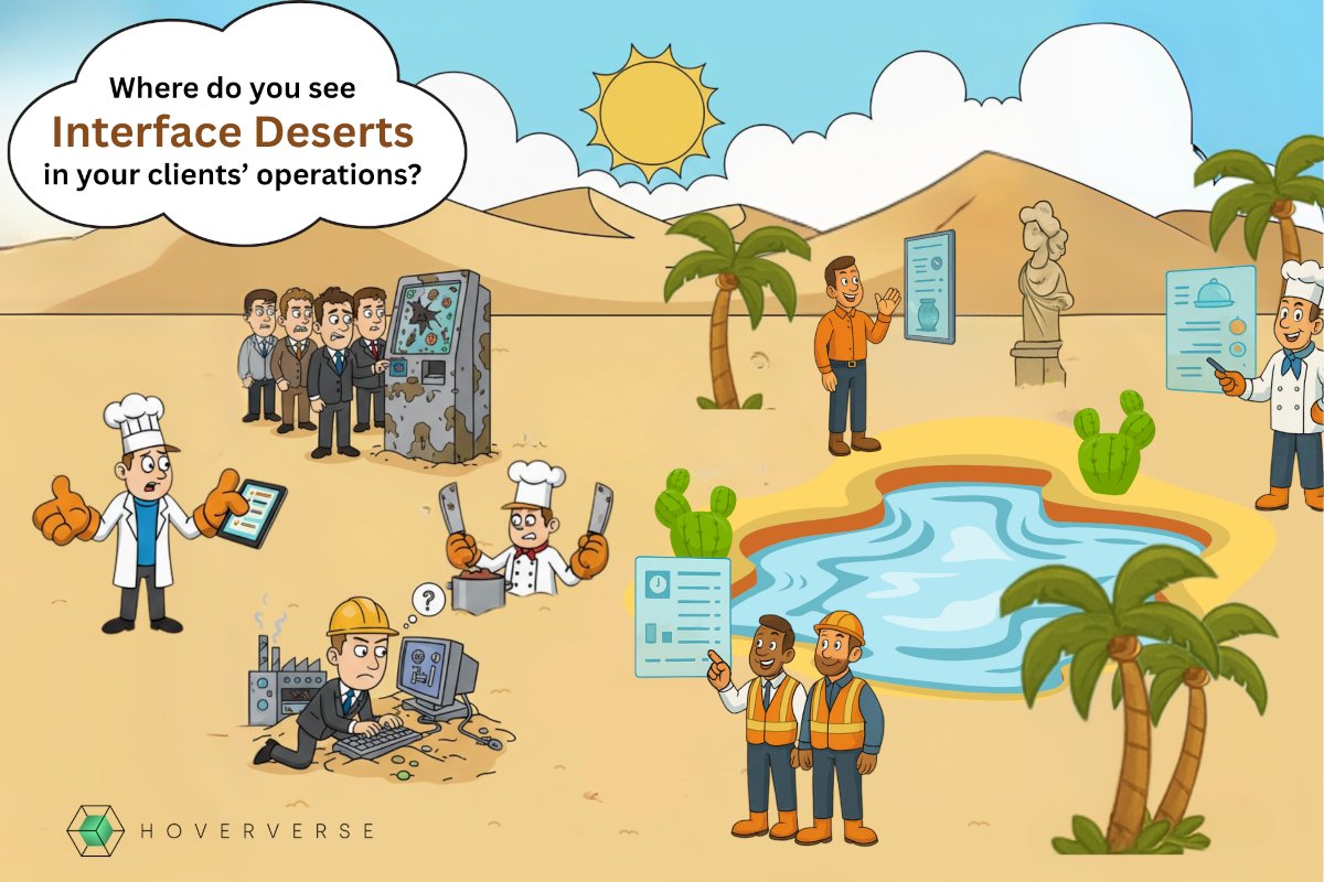 HoverVerse_AI's tweet photo. Touchscreens are everywhere, but they fail in dirty, gloved, or hygiene-sensitive environments. Those harsh conditions and strict hygiene rules create “Interface Deserts” that force clumsy workarounds. Where do you see interface deserts in your clients’ operations? #PhysicalAI https://t.co/mLBSYn71AO
