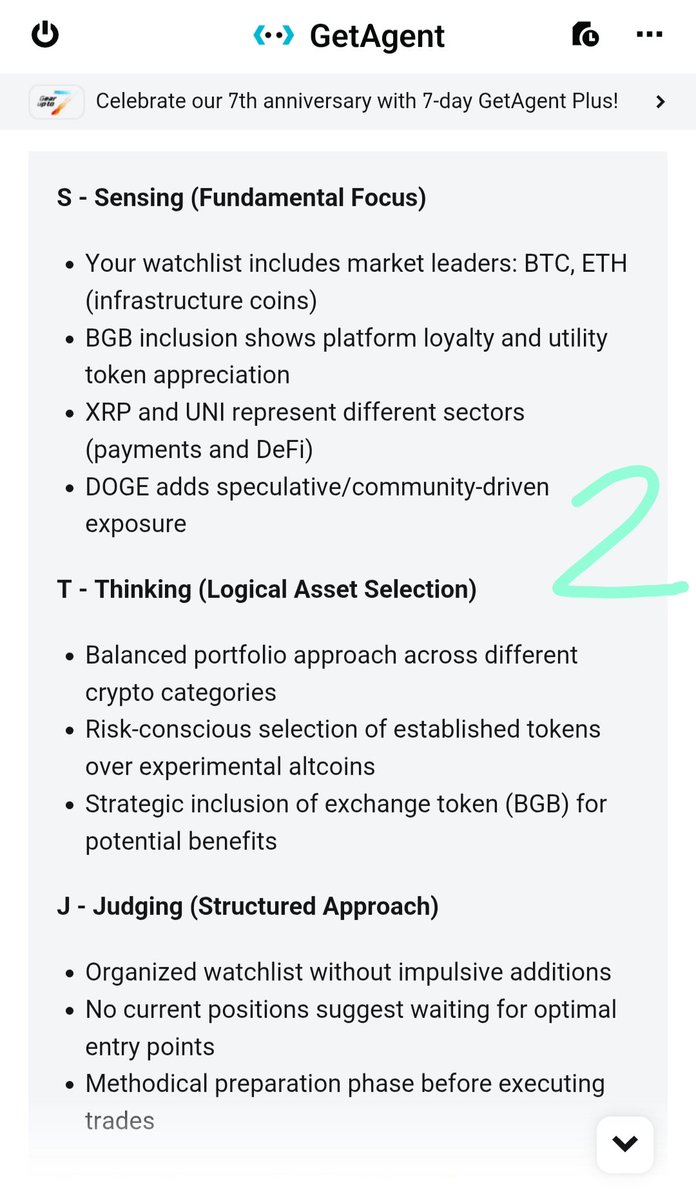 bel_cu41725's tweet image. I asked #GetAgent: What&apos;s my trading MBTI?
Now I know my inner trader type 💡
Ready to win the $500 Giveaway!
#MyTradingMBTI #BestCryptoAI @bitgetglobal