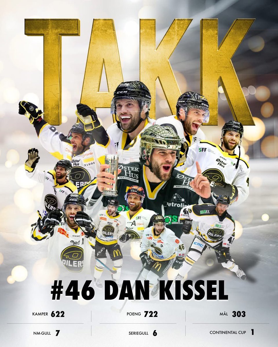 It's the end of an era. Thank you for everything, Dan! 💛🖤 Forever #46, Kissel the Missil &amp; Dan the Man 💛🖤

ℹ️ Les mer på: aftenbladet.no/sport/i/25EJrq… 
ℹ️ Et lengre Oilers avskjedsintervju kommer på et senere tidspunkt.