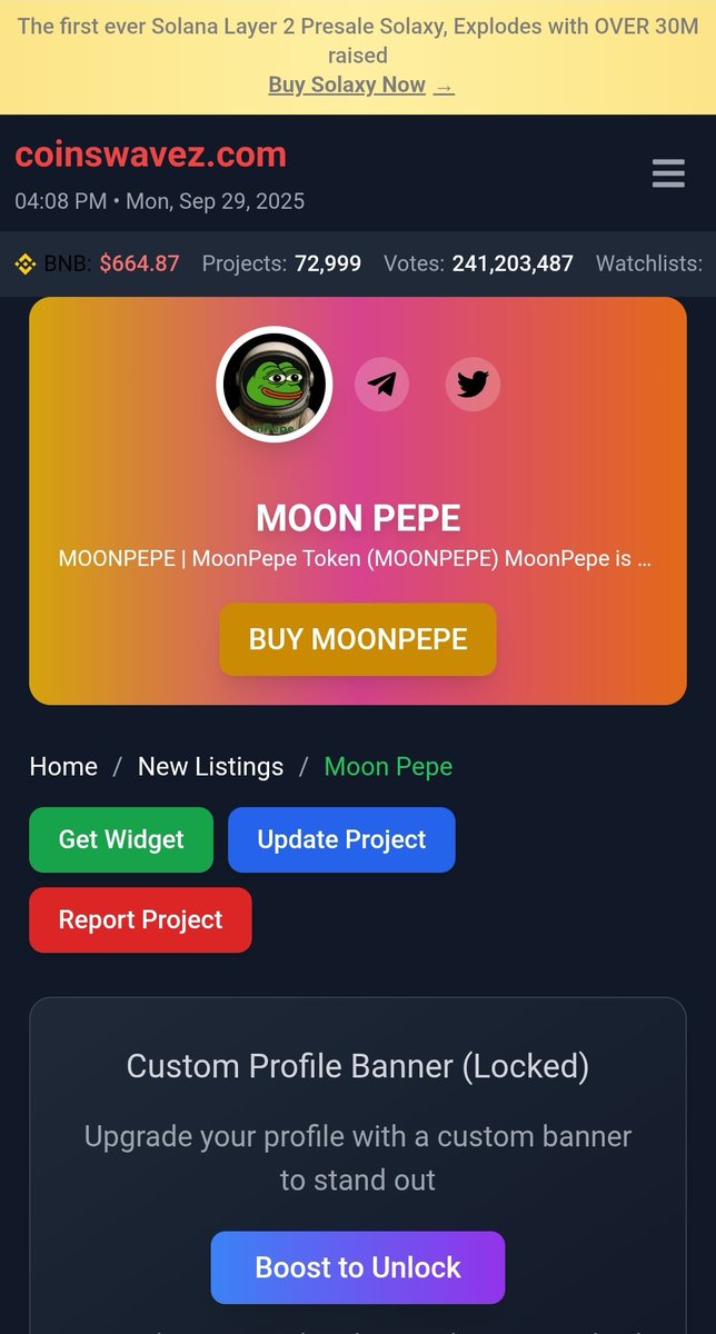 coinswavezcom's tweet photo. Introducing @MoonPepe_net, the hottest new coin listed on https://t.co/y6WoQPXZjn!  Join the crypto wave and explore this exciting project that's making waves in the market!  Don't miss out—check it out now and be part of the future of digital assets!  #MoonPepe #Crypto #Coinlisting #NewCoin #CryptoInvesting #Blockchain #Cryptocurrency #DeFi #InvestNow #CoinsWavez