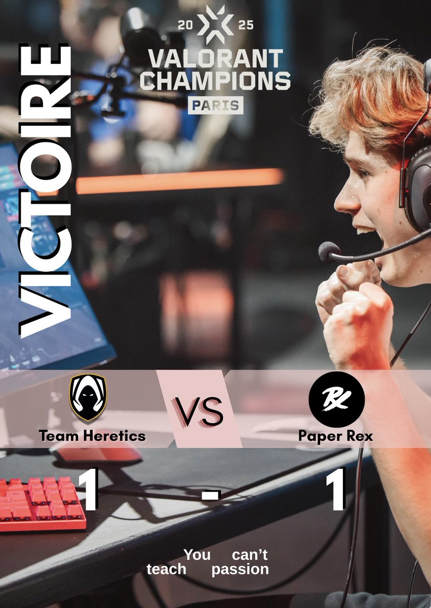 HereticsFR's tweet image. Team Heretics remporte cette map 13-9 face à Paper Rex. 

Decider sur Lotus, la tension est à son comble.. #THWIN 

#VALORANTChampions