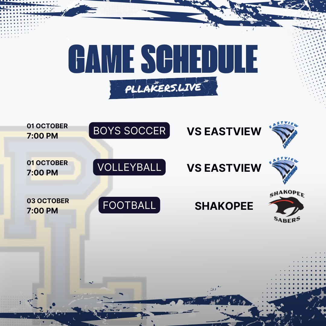 🏀 Lakers are in action all week! ⚽🏐🏈 Soccer, volleyball, and football streaming LIVE. 📺 PLLakers.live

#PriorLakeLakers #MNHighSchoolSports #LakersPride #GameDayVibes