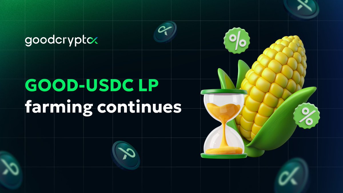 Phase 3 of $GOOD farming 🌱

• 400K GOOD over 4 weeks
• ~250-300% APR
• No restake needed

🔒🔥 We’re also locking &amp; burning our 50K $USDC liquidity — because we’re here long-term, side by side with you.

Stake now 👉 buff.ly/egTaFSk