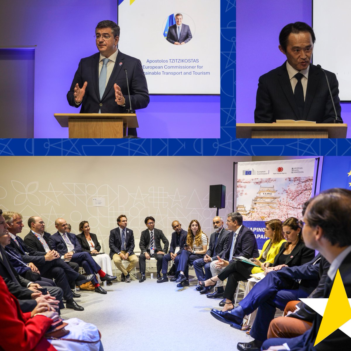 Transport_EU's tweet photo. 🌸#EUTourism at #EXPO2025 Osaka!
Our event “Shaping the Future of Japan–EU Travel” brought together policymakers &amp; industry leaders to discuss smarter, more balanced &amp; sustainable travel. 🌍

Big thanks to our speakers, partners &amp; co-hosts @EUinJapan, @ETC_Corporate &amp; @Kanko_Jpn! https://t.co/T8hvQXgZoN