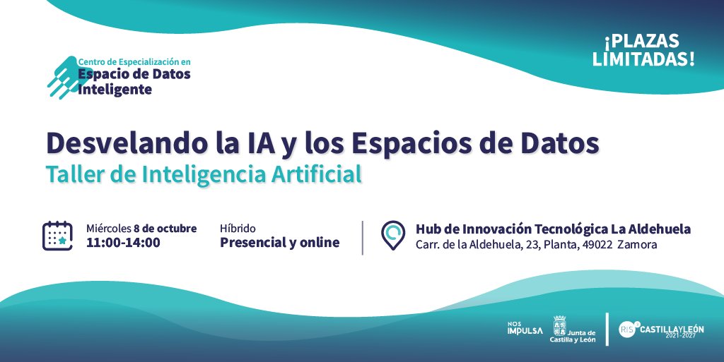 TheAirInstitute's tweet image. 📌Aprende #IA y Soberanía de Datos con nuestros investigadores. 👨‍🔬

Te invita a un taller clave para entender el futuro digital. ¡No te pierdas esta oportunidad!

🗓️ 8 OCT | Híbrido (Online / Zamora) 
🔗 Reserva tu plaza: dataspace.air-institute.com/es/eventos/tal…
#EspaciosDeDatos #Digitalización