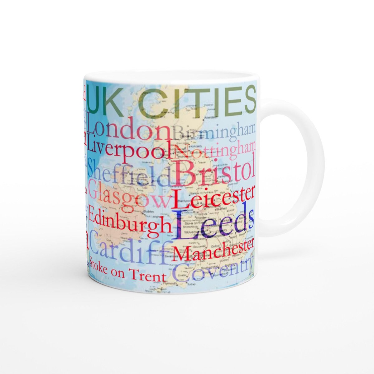 WeyGifts's tweet photo. Thirty UK Cities as a Word Mug design. Now available at Etsy. https://t.co/uwYkT7YaQL