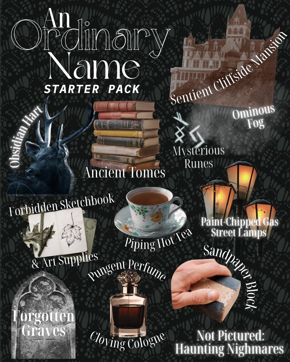 A no context Starter Pack™️ For An Ordinary Name my One Dark Window meets Mexican Gothic fantasy romance 

I’ve had several request since my revision. So if any #litagents are interested my DMs are open