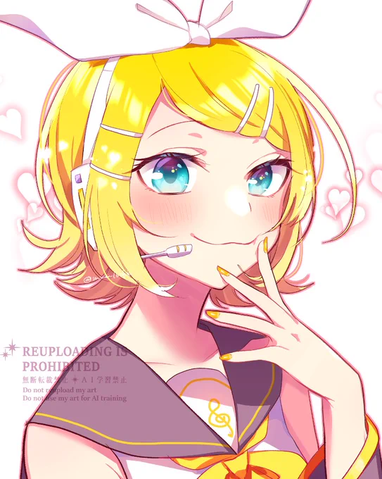 久しぶりのお絵描きなのでリンちゃんで練習