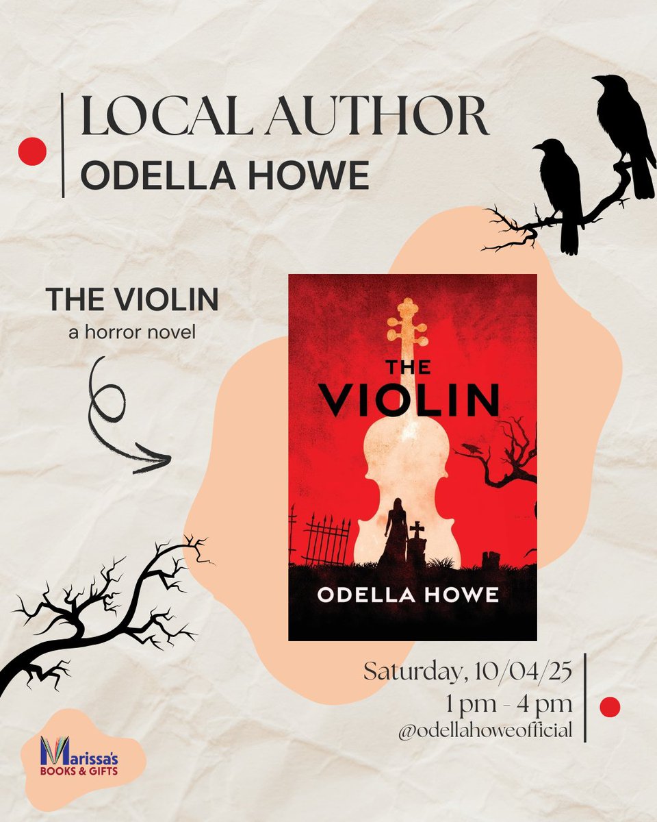 marissas_books's tweet image. Local author Odella Howe will be in store this Saturday, October 4th from 1-4PM! She'll be promoting her adult horror novel "The Violin."

#localauthor #localauthors #independentbookstores #independentbookstore #independentbookshop #Utah #bookstores #bookshop #bookshops