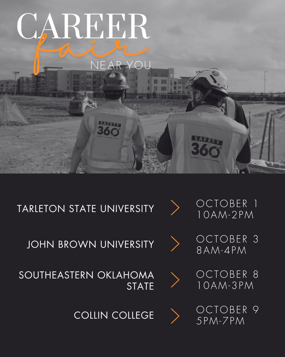 StructureToneSW's tweet image. Get ready for STSW's Fall 2025 #CareerFairs!
We're excited to connect with the next generation of talent and continue driving growth in the construction industry.