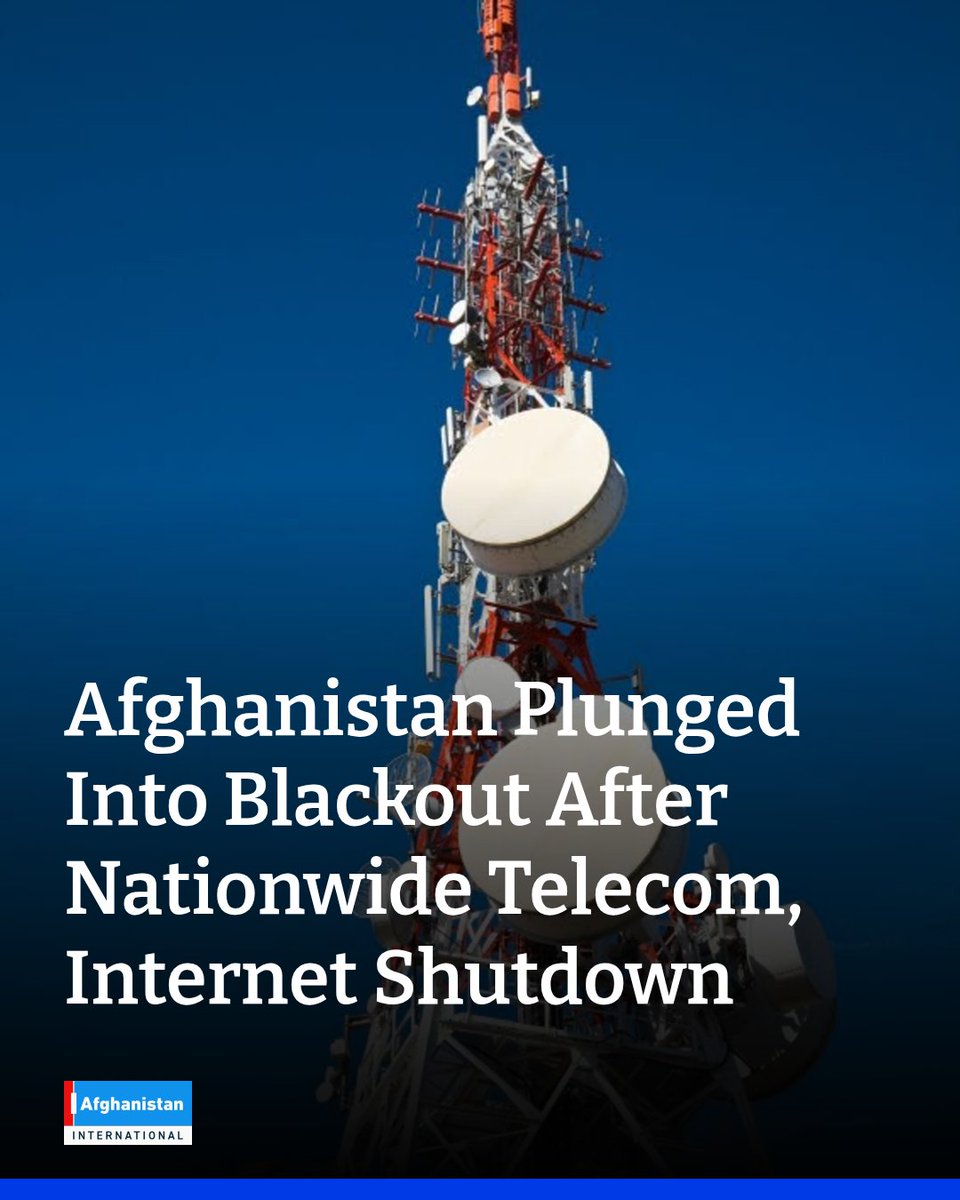 AFIntl_En's tweet photo. Afghanistan was cut off from the global communications network on Sunday night after all fibre-optic internet services and telecommunications systems across the country were abruptly shut down.
https://t.co/JdOmmq7hJ7 https://t.co/3ZkqVKPaZp