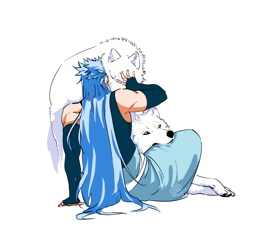 (ちょっとだけ疲れたしもふをもふる推しでも再掲するか…)🐺🐺 