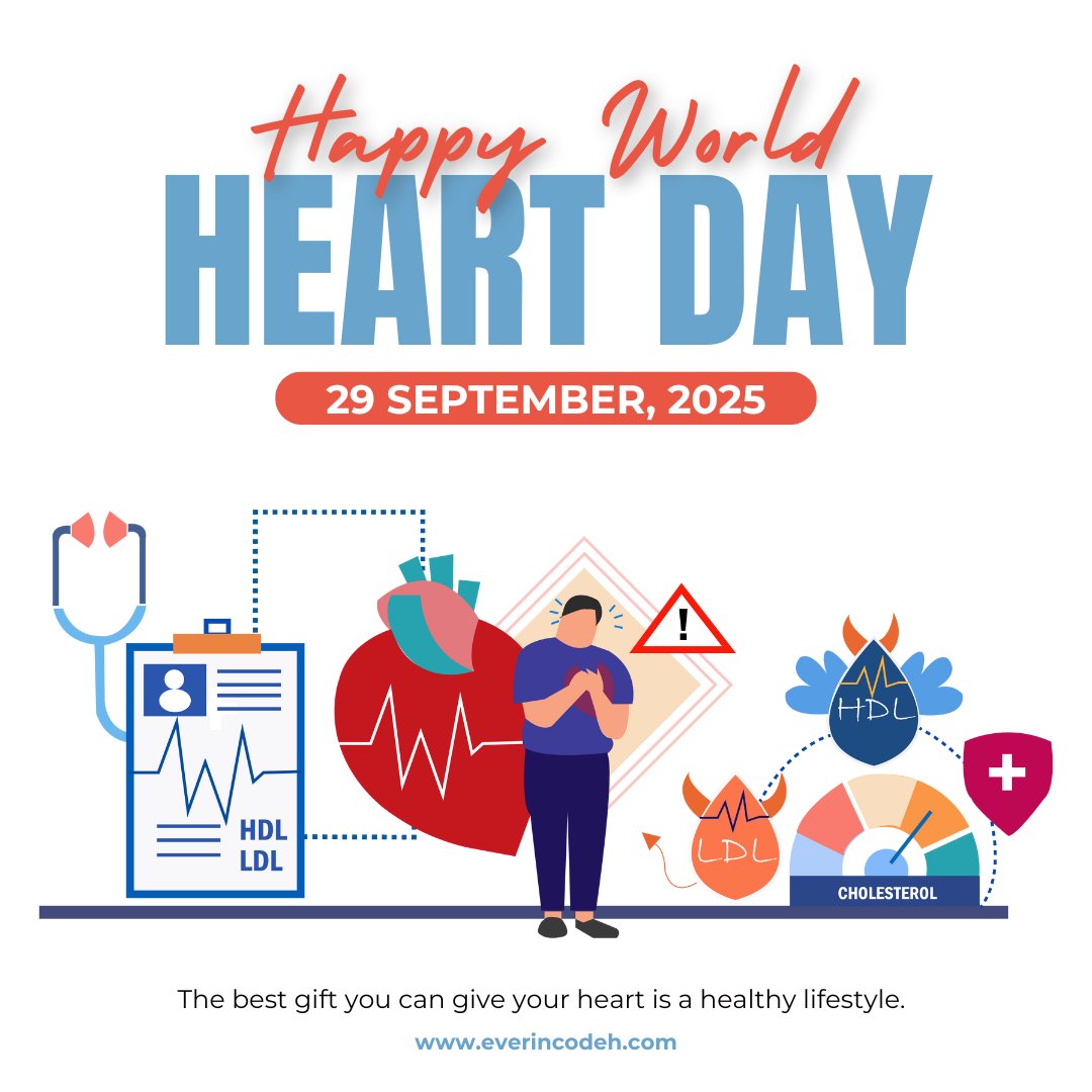 everincodeh's tweet image. ♥️ World Heart Day ❤️

On this World Heart Day, Everincodeh encourages everyone to make small, consistent choices that nurture well-being: eat smart, stay active, manage stress, and support each other.

Together, let’s build stronger hearts and stronger communities. 

#HeartDay
