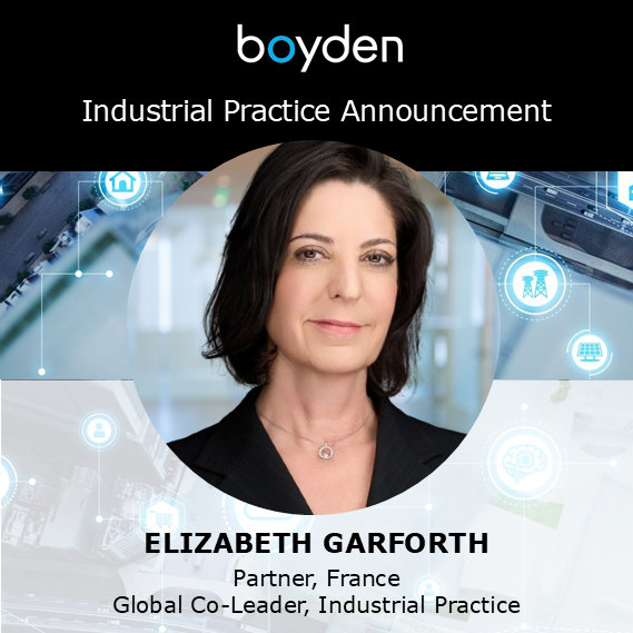 We’re pleased to announce Elizabeth Garforth (France) as Co-Leader of Boyden’s Global Industrial Practice, bringing cross-border expertise and multicultural insight.

She joins Helga Kayser-Dörr who leads the practice. 

Congratulations Elizabeth >> boyden.com/elizabeth-garf…