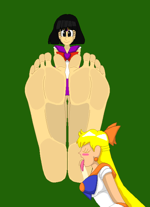 "Did you want my feet? You should worship my feet, especially after I've taken off my boots and socks~" Hotaru teases while Minako stares at her soles #bigfeet #longtoes #bigsoles #barefoot #foottease #footpov #domination #humiliation #footslave #footworship