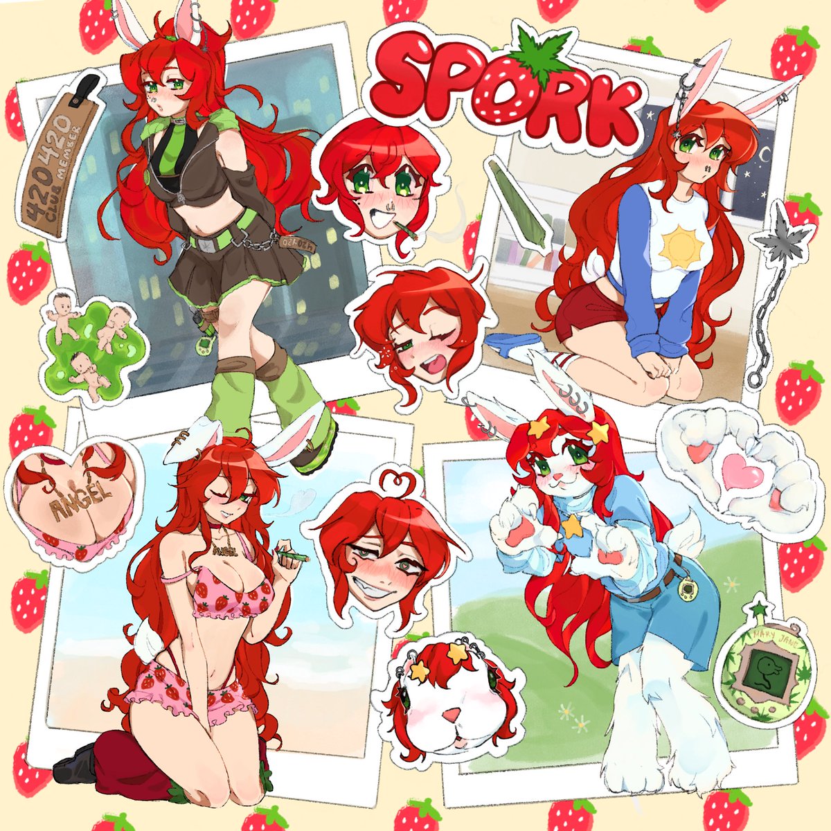 Dear Diary,
I hope my friends really like the Meat Market… These days we get to play games, watch movies, and sesh together!💨

Here are all the outfits I’ve been wearing lately! I hope to show off lots more of them✨

Love, Spork💕🐰💨

🎨 #sporksketch
🔞#nsfspork