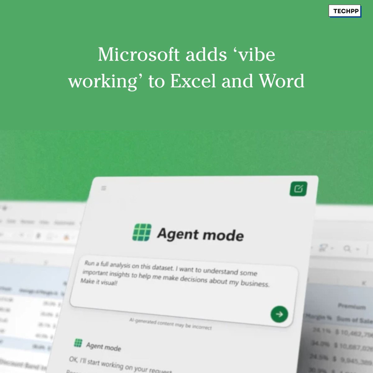 techpp's tweet image. Microsoft adds ‘vibe working’ to Excel and Word

#Microsoft #Excel #Word #AI #Copilot