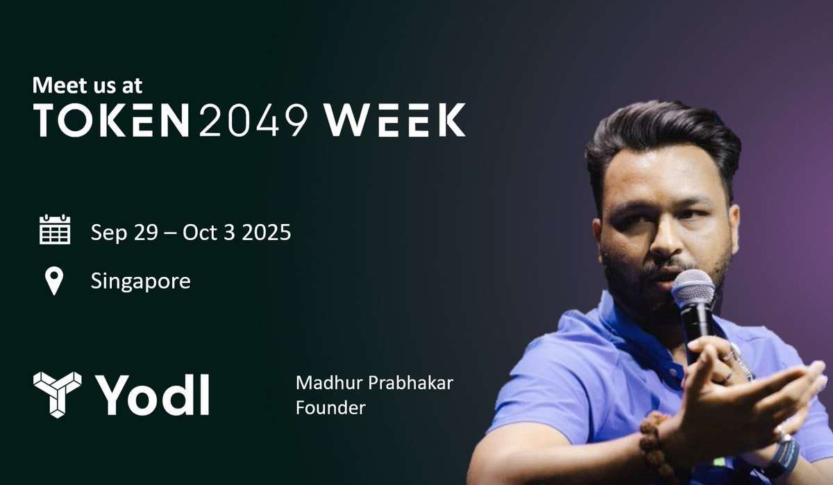 Touchdown Token2049 ✈️

<a href="/madhurprabhakar/">Madhur | Yodl</a> repping YODL in Singapore all week.
Let’s talk real yield 🔥