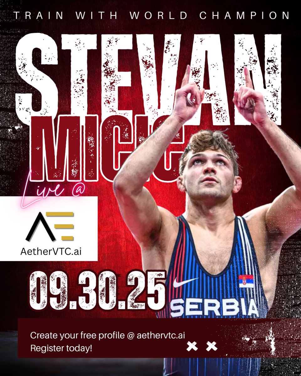 🤼‍♀️ Mon 9/29 -  Mindset Monday with Victoria Anthony
🤼‍♂️ Tues 9/30 - Train with Stevan Micic 

How to Get Started:

- Go to Aethervtc.ai
- Click Create a Champion Account
- Select Bronze Plan
- Complete your registration
- Continue to payment
- Enter promo code ISWA