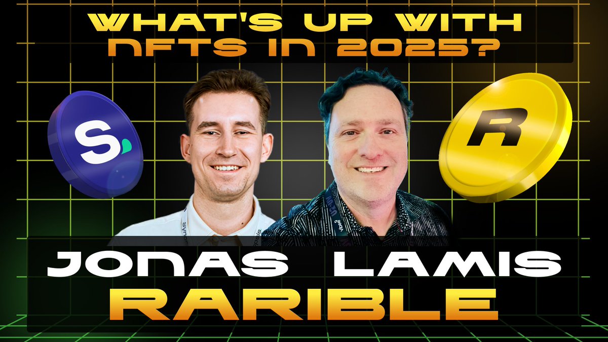 🗣 A new episode of Web3 Talks Podcast with Synopsis is coming:

Set a reminder → youtube.com/@Synopsis_

WHAT'S UP WITH NFTS IN 2025?
Jonas Lamis on Real Utility, Trends, Brands &amp; 2030 Vision

🎙 Speaker:  Jonas Lamis | <a href="/jonaslamis/">Jonas 🦩</a>
▪️ COO at Rarible | <a href="/rarible/">Rarible</a>

🗓 Date: